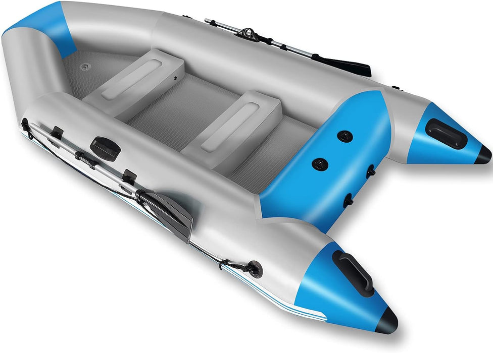 10 ft Dinghy Boats, Inflatable Fishing Kayak Set with Aluminum Oars, Air Pump & Carry Bag, Adults Water Rafts for Lakes, Rivers and Islands
