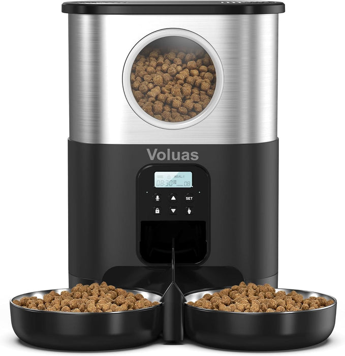 VOLUAS Automatic Cat Feeders for Two Cats, Pet Feeder