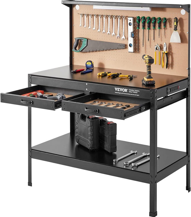 VEVOR Workbench A3 Steel Work Bench for Garage max. 1500W Heavy Duty Workbench