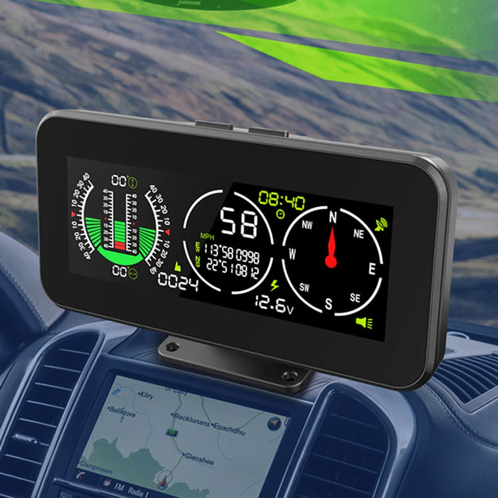 Car GPS Digital Inclinometer Compass Slope Meter Tilt Indicator