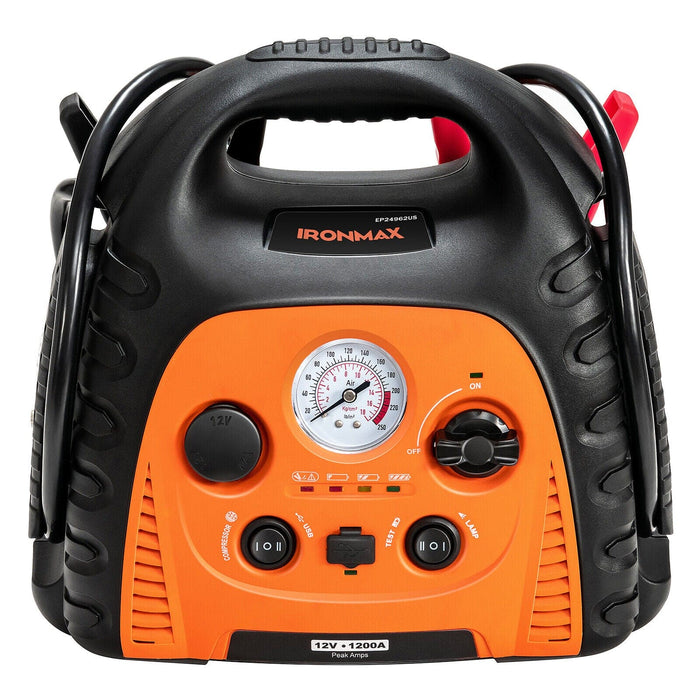 Costway 22000mAH Jump Starter Portable Power Station Air Compressor w/ LED Light