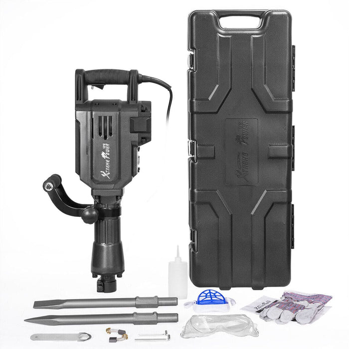 35-Pound Electric Demolition Jack Hammer Concrete Breaker Punch Chisel Bit Case