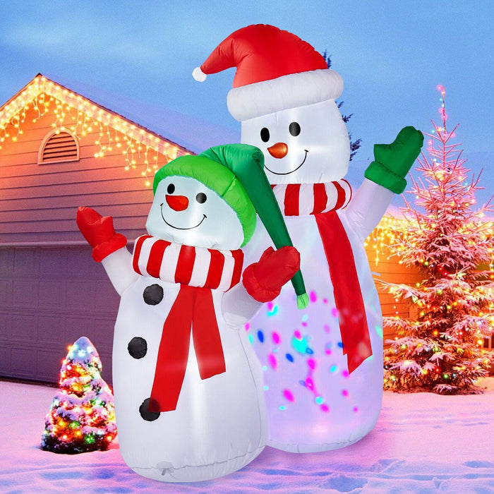6FT Dual Snowman Inflatable Outdoor Christmas Yard Decoration LED Lights Blow Up