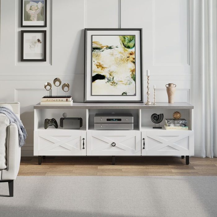 65" Sideboard Buffet Storage Cabinet Entryway Console Cabinet with Barn Door