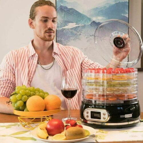6 Trays Food Dehydrator Machine Fruit Dryer Beef Meat 400W Timer & Temp. Control