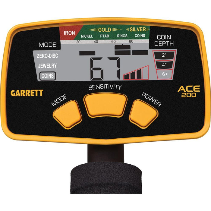 Garrett ACE 200 Metal Detector with 6.5" x 9" PROformance Waterproof Search Coil