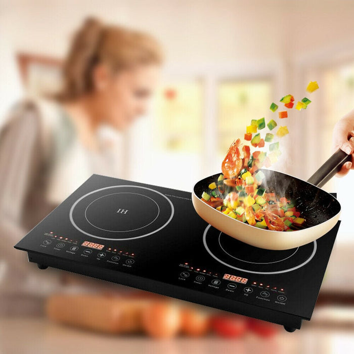 2400W Induction Cooktop Countertop Dual Cooker Burner Stove Hot Plate Portable