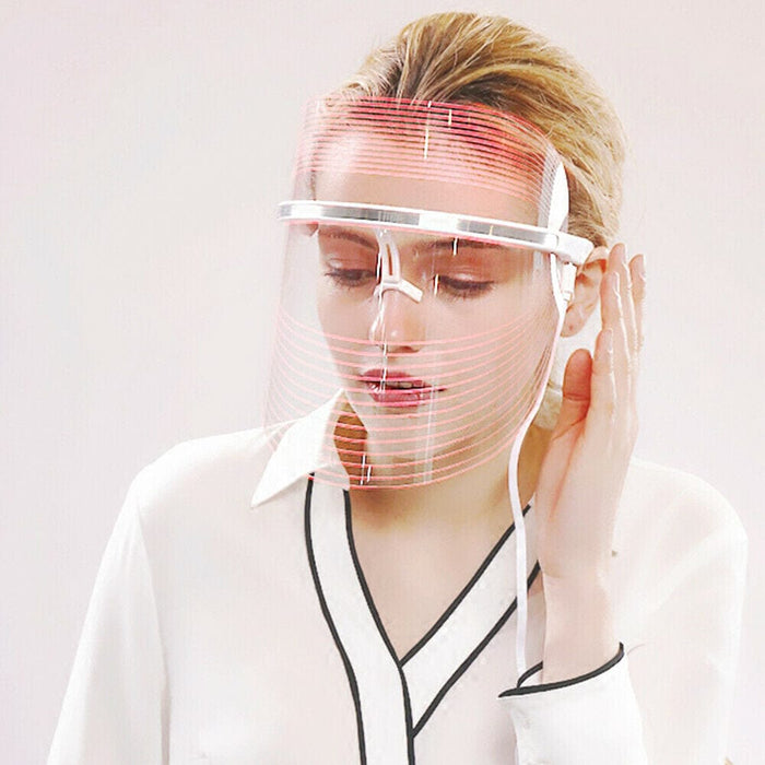 3 Colors LED Light Photon Face Neck Mask Rejuvenation Facial Therapy Anti-Aging