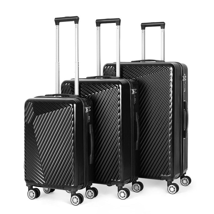 3 Piece Set Suitcase ABS Trolley Luggage Rolling TSA Lock