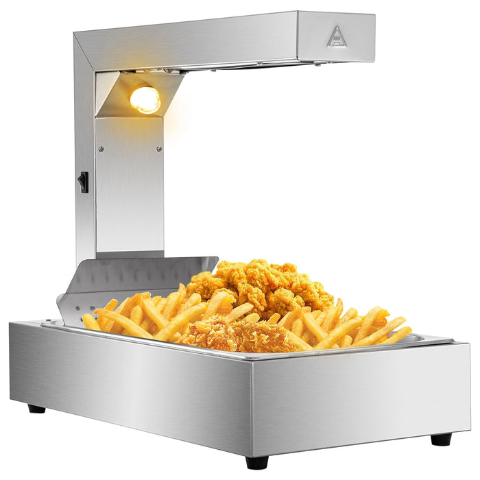 VEVOR 21" French Fry Warmer Commercial Dump Station Heat Lamp Food Warmer 1000W