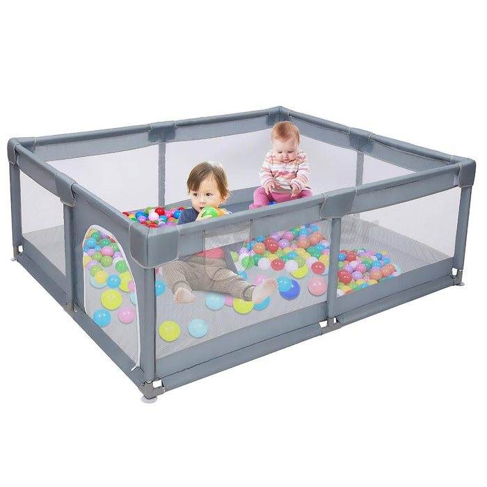 79" Baby Playpen Extra Large Play Yard Indoor Outdoor Kids Activity Center &Gate