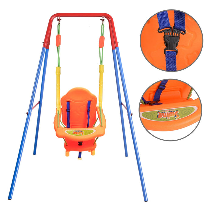 Toddler Kids Baby Swing Set Indoor Outdoor Backyard Swing set Folding Playset