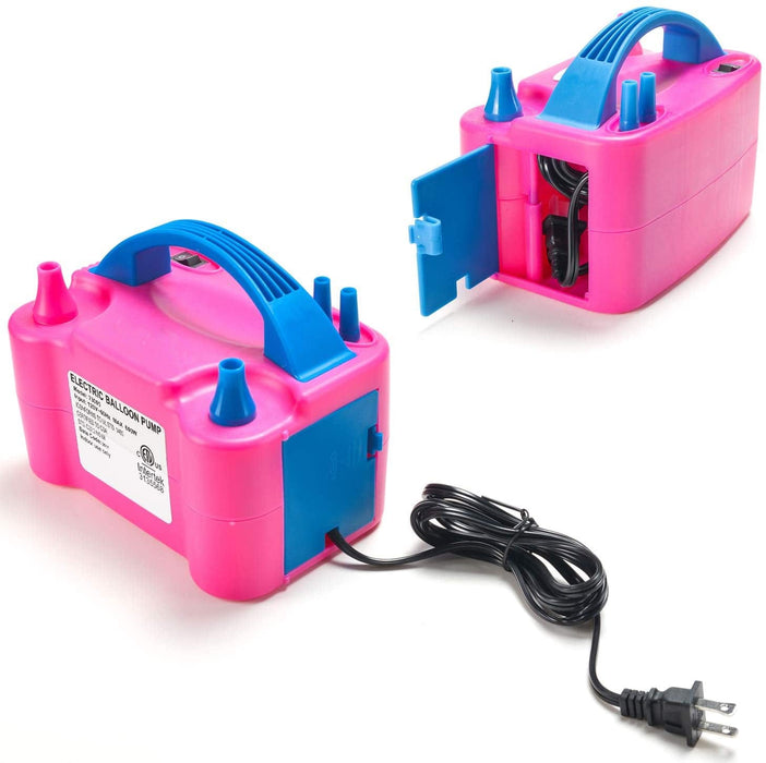 110V 600W Portable Electric Balloon Pump Two Nozzle Air Blower Inflator Party