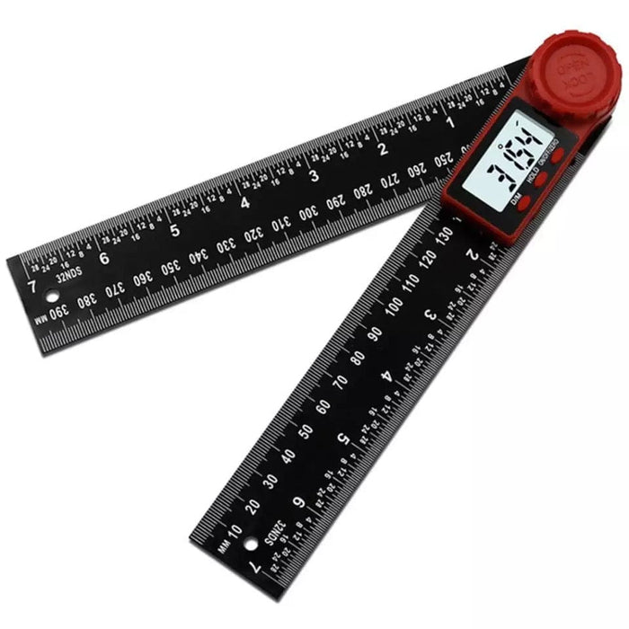 Digital Angle Finder Protractor 8" Stainless Protractor Ruler LCD With Batteries
