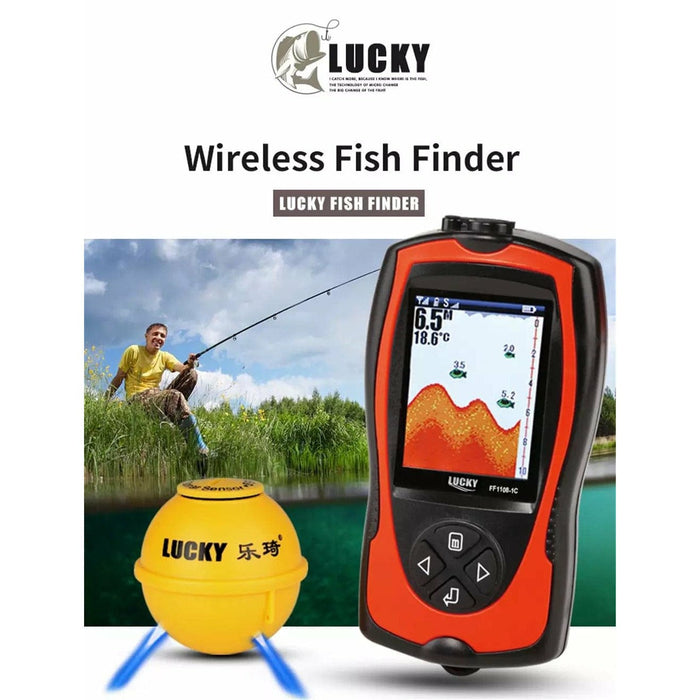 Lucky 2.4" Inch Screen 45M Wireless Sonar Fishfinder Alarm