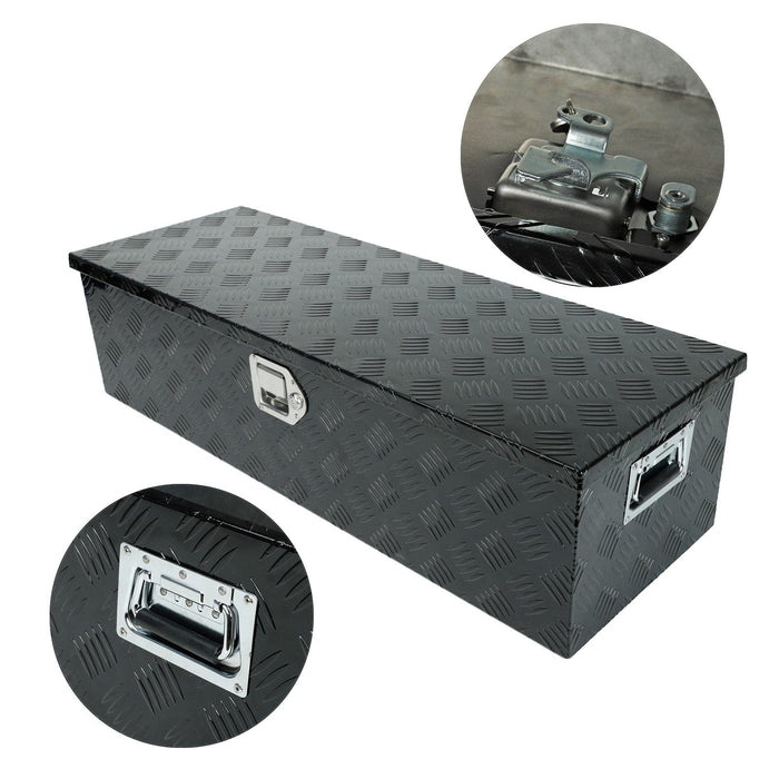 39"X13"X10"Black Aluminum Pickup Truck Trunk Bed Tool Box