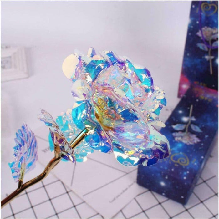 24K Gold Plated Galaxy Rose Flower Gift For Her