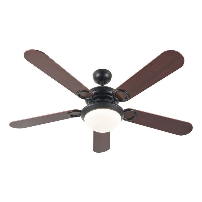 52 Inch 5 Blade 60W Ceiling Fan w LED Lights Timer Remote for Home Office