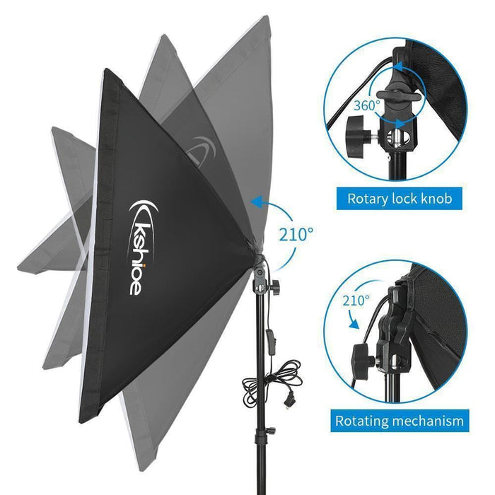 50W Softbox Light Kit Photo Video Studio Photography Stand Continuous Lighting