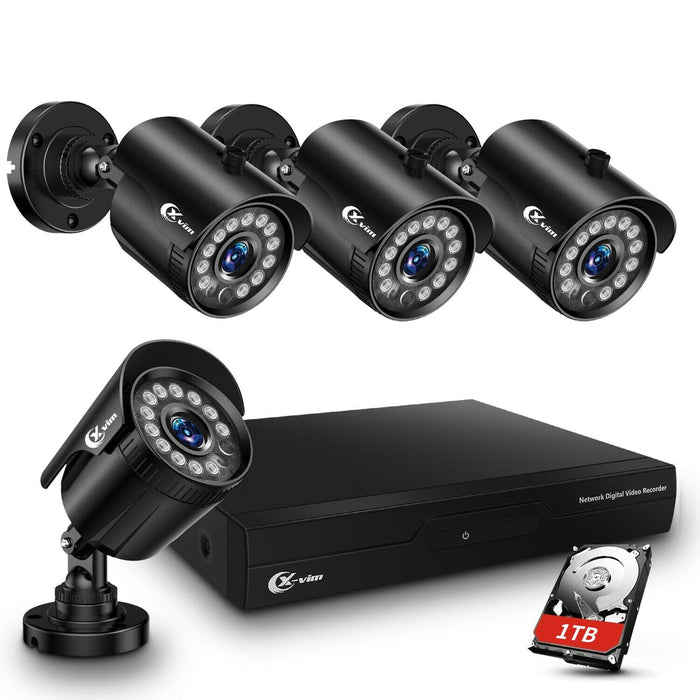 XVIM 1080P HDMI DVR 8CH Outdoor Security Camera System CCTV with 1TB Hard Drive