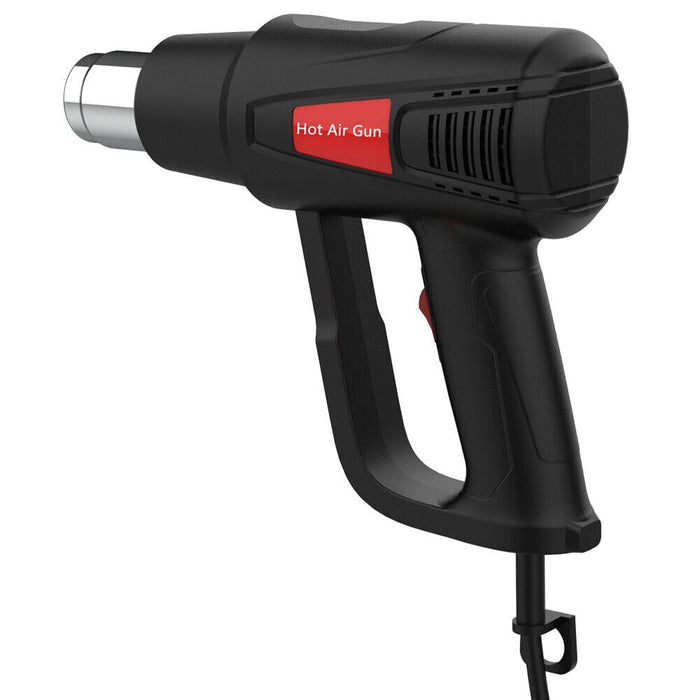 2000W Heat Gun Hot Air Gun Dual Temperature Settings + 4 Nozzles High Power Tool