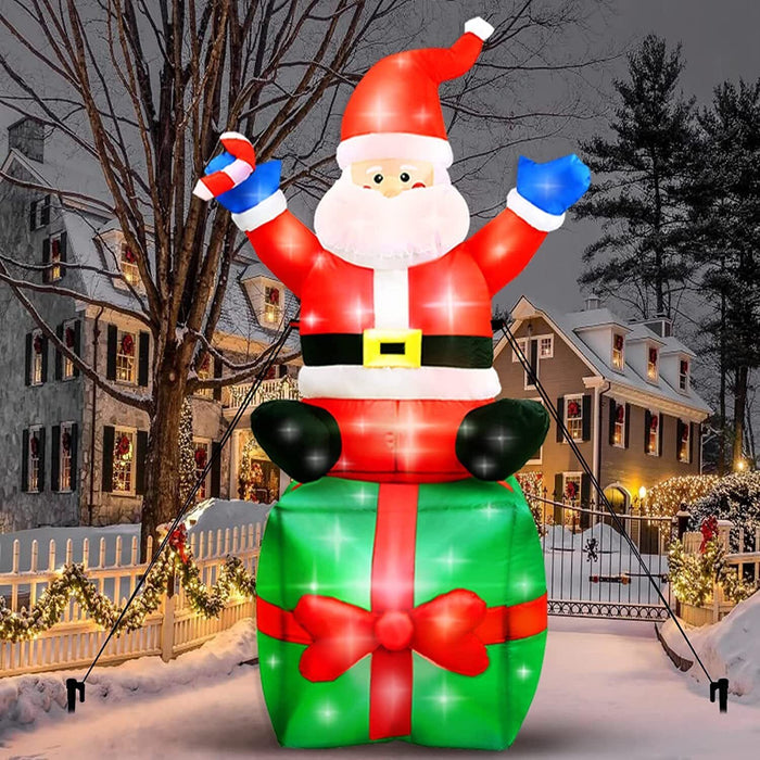 6ft Christmas Inflatable Santa Claus with LED Lights Blow Up Outdoor Yard Décor