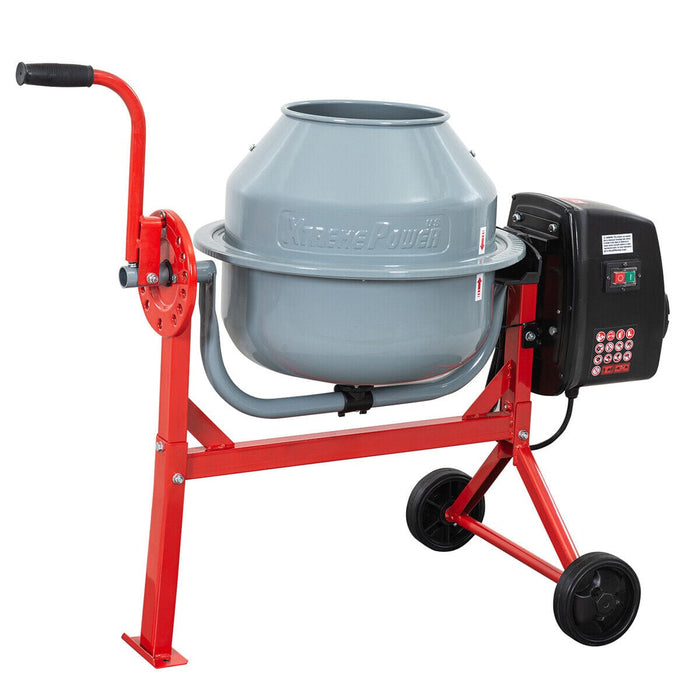 1.6 cu. Electric Low Profile Concrete Cement Mixer Barrow Mortar