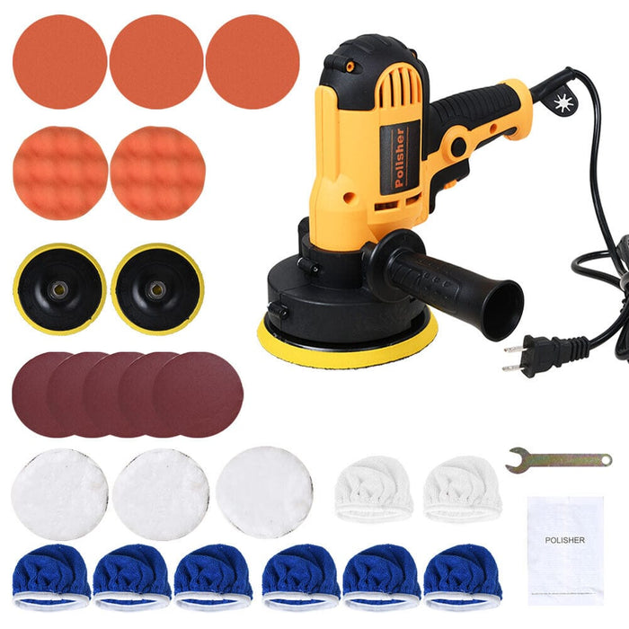 Rotary Car Polisher Buffer Sander 700W Auto Polishing Machine +5" Pad Bonnet Kit