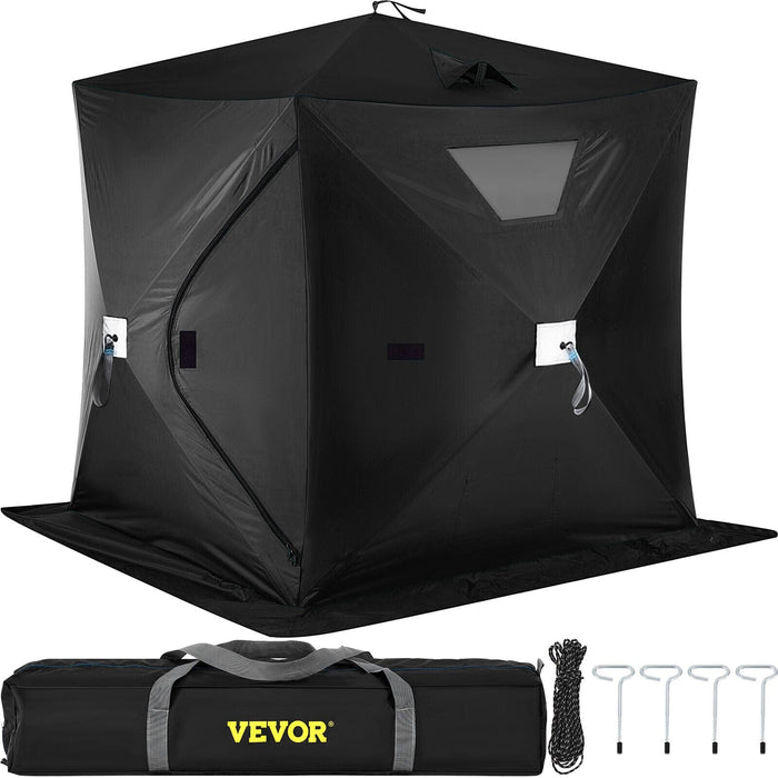 VEVOR 2-3 Person Ice Lake Fishing Shelter Pop-Up Insulated Tent w/ Carry Bag