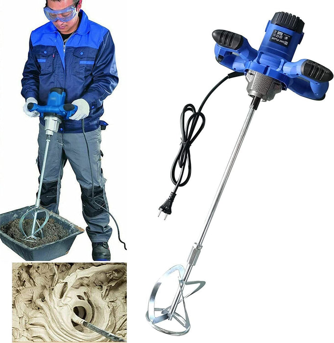 Cement Concrete Mixer, 2600W Electric Paddle Mixer Mortar Paint Stirrer Wheel