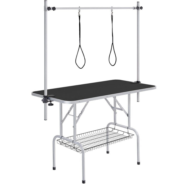 45" Foldable Large Dog Cat Pet Grooming Table W/Arm & Noose & Non-slip Surface