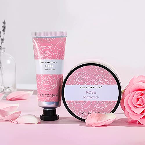 Spa Gifts for Women Spa Luxetique Bath and Body Gifts Set 6pcs Rose Spa Gifts Baskets for Women Birthday Gifts for Women Mothers Day Gifts for Mom