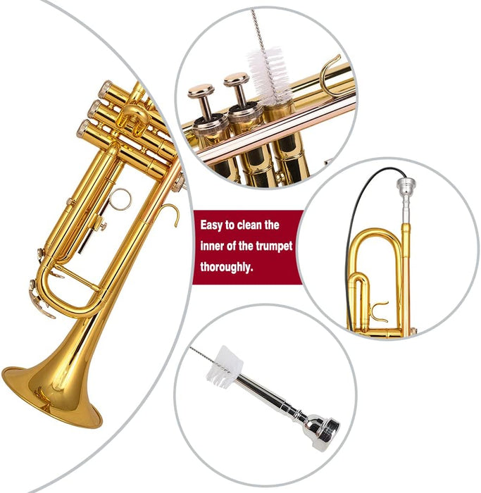 Glory Bb Trumpet - Trumpets for Beginner or Advanced Student with Case, pair of gloves-Gold