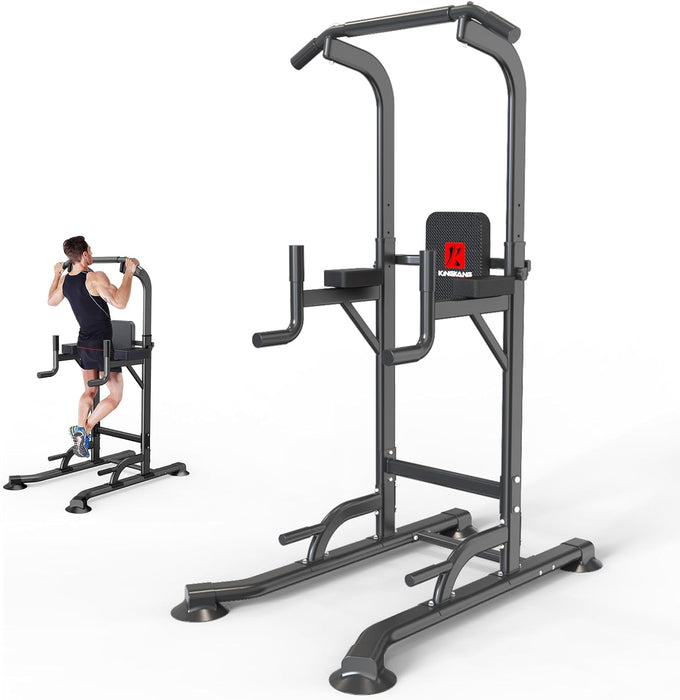 Power Tower Adjustable Height Pull Up & Dip Station Multi-Function Home Strength Training Fitness Workout Station for Home Gym