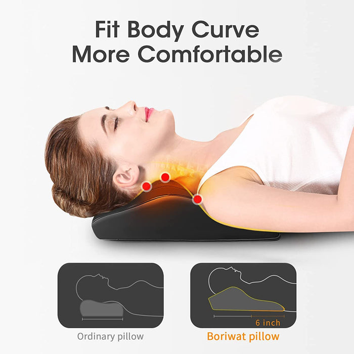 Boriwat Back Massager with Heat, Massagers for Neck and Back Pillow