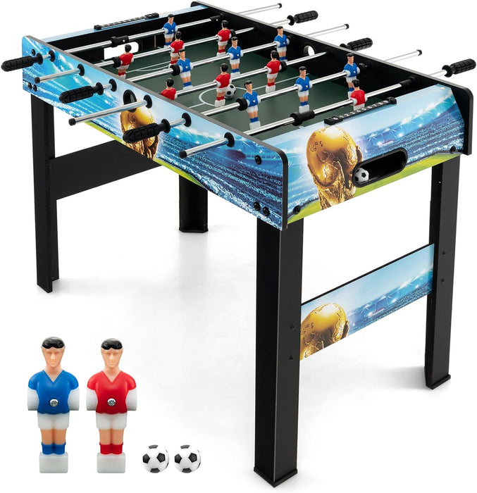 Goplus Foosball Table, 2-in-1 Tabletop & Freestanding Soccer Game Table with Detachable Leg, Ergonomic Handle, 2 Balls, Adults Youth Kids Foosball Games for Home, Office, Pub, Arcade Game Room