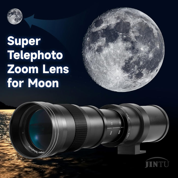 JINTU 420-800mm f8.3 Telephoto Lens Zoom with Manual Focus for Nikon DSLR Cameras D5600 D5100 D5200 D5300 D5500 D5400 D7200 D7100 D7500 D3100 D3200 D3400 D90 D80 D750 D850 D600