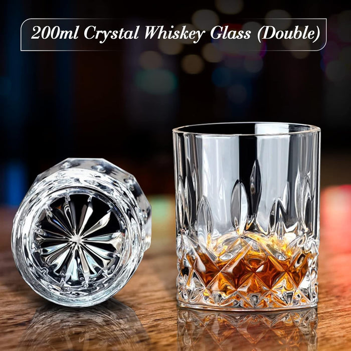 Whiskey Stones Gift Set - DIOXADOP Whiskey Glass Set Gifts for Men, 8 Granite Chilling Whisky Rocks, 2 Crystal Whisky Glasses - Best Gifts for Men Dad Husband Boyfriend Birthday Present