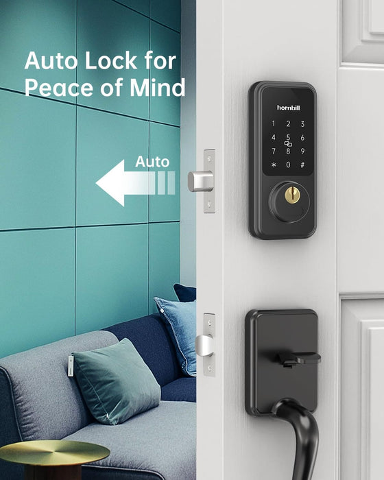 Keyless Entry Door Lock with Handle, Hornbill Smart Front Door Lock Set, Electronic Keypad Deadbolt Lock