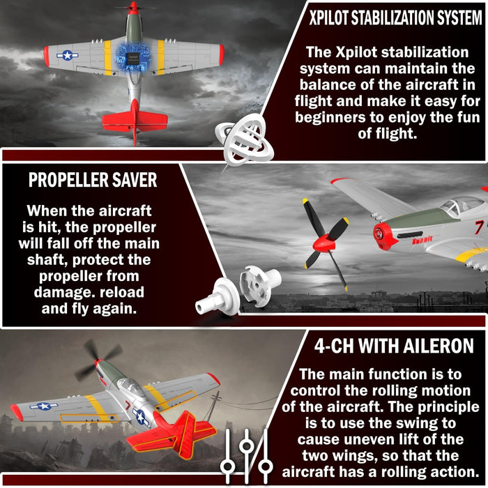 LEAMBE Remote Control Aircraft Plane, RC Plane with 3 Modes for Easy U-Turns and Control for Adults & Kids