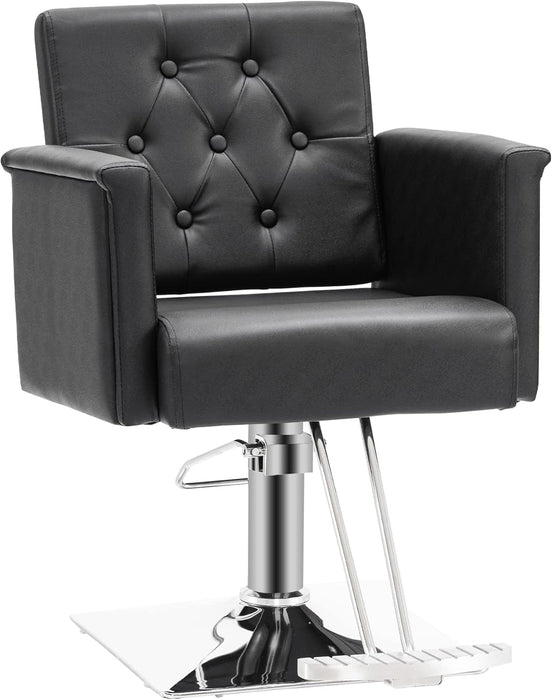 BarberPub Salon Chair for Hair Stylist,Classic Hydraulic Barber Styling Chair,Beauty Spa Salon Equipment 8811 (Black)