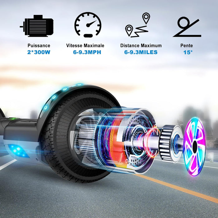 CBD Hoverboard for Kids, Upgraded Hoverboard Bluetooth Speakers & LED Light- 6.5" Tires Dual Powerful Motor All Road Hoverboards - Large Battery Hover Board UL2272 Certified Great Gift