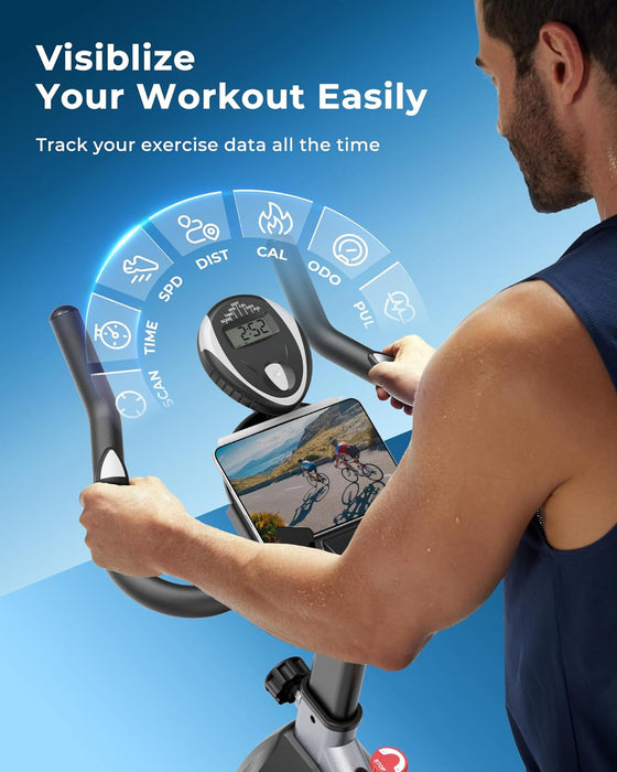 YOSUDA Indoor Cycling Bike Brake Pad/Magnetic Stationary Bike - Cycle Bike with Ipad Mount & Comfortable Seat Cushion