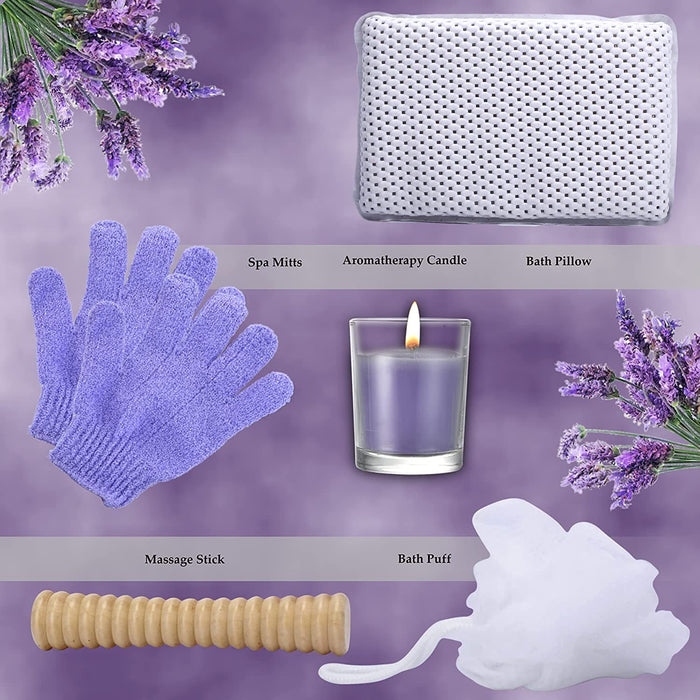 Bath Gift Baskets for Women. Purelis XL Lavender & Jasmine Bath Gifts for Her Spa Basket