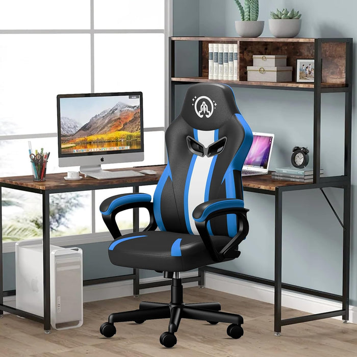 ZHISHANG Gamer Chair Gaming Chair for Adults Teens, Ergonomic Silla Gamer Computer Gaming Chair Racing Style with Lumbar Support, 300lbs(Blue) (ZS188-BLUE-BK)