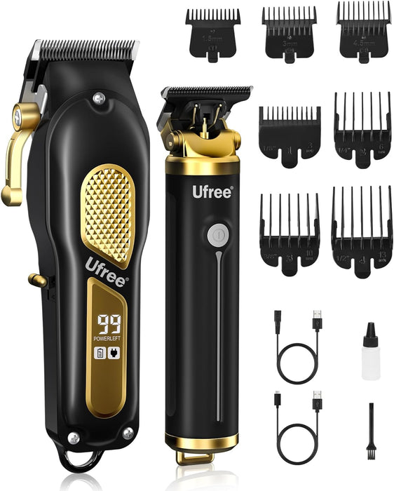 Ufree Hair Clippers for Men, Professional Clippers and Trimmers Set, Cordless Clippers for Hair Cutting, Beard Trimmer, Barber Clippers, Rechargeable Electric Shaver, Gifts for Men