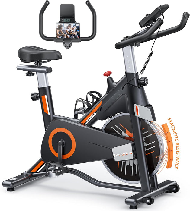 Stationary Exercise Bikes,Magnetic Resistance,Quiet Belt Drive Indoor Stable Cycling Bike 330LBs for Home, Monitor & Phone Mount & Comfortable Seat