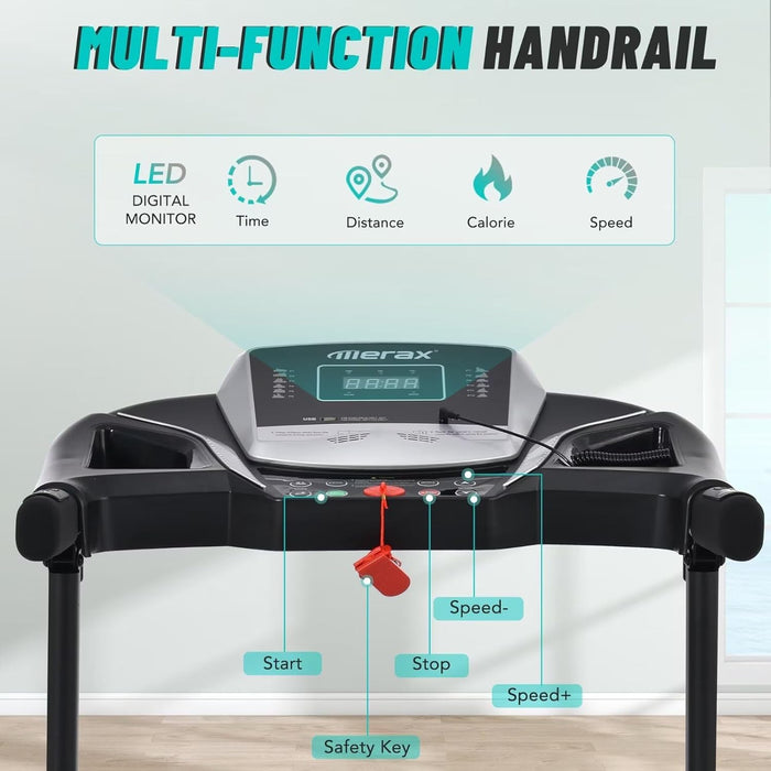 Merax Treadmills For Home Perfect Folding Treadmill, Walking Running Treadmill with Incline, Cardio Exercise Machine, 2.5 HP, 7.5MPH, 300 lbs User Capacity