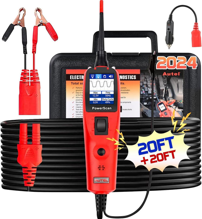 Autel PowerScan Automotive Circuit Tester, 12V 24V Power Circuit Probe Kit, Digital Multimeter/Relay & Diode Resistance Tool, for Frequency/Duty Cycle/Voltage Test, Activating Component, w/ 20ft Cable