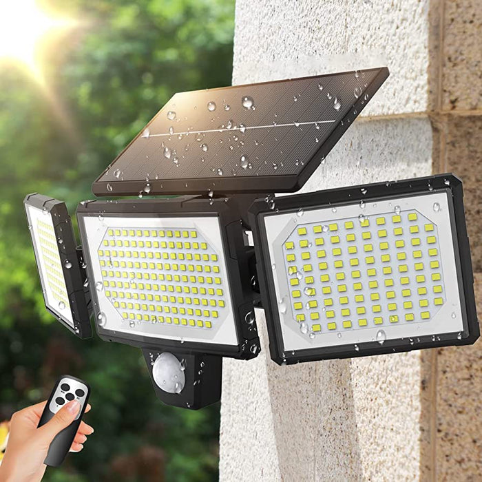 304 LED Solar Power PIR Motion Sensor Lights Outdoor Security Garden Waterproof